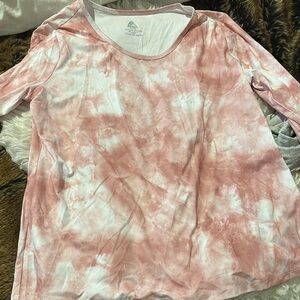 Dusty Pink Tie-Dye Long Sleeve Top